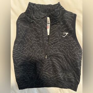 Gymshark Adapt Animal Print Seamless Crop 1/2 Zip